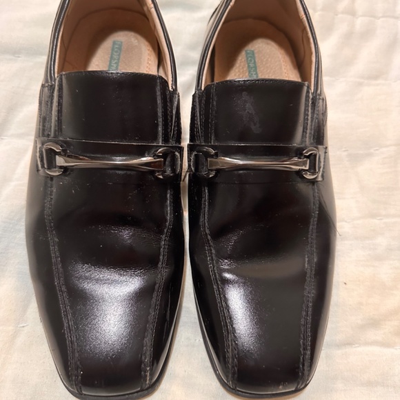 Florsheim boys kids size 7M silver Bit Jr Black Noir Patton dress shoes church - Picture 7 of 11